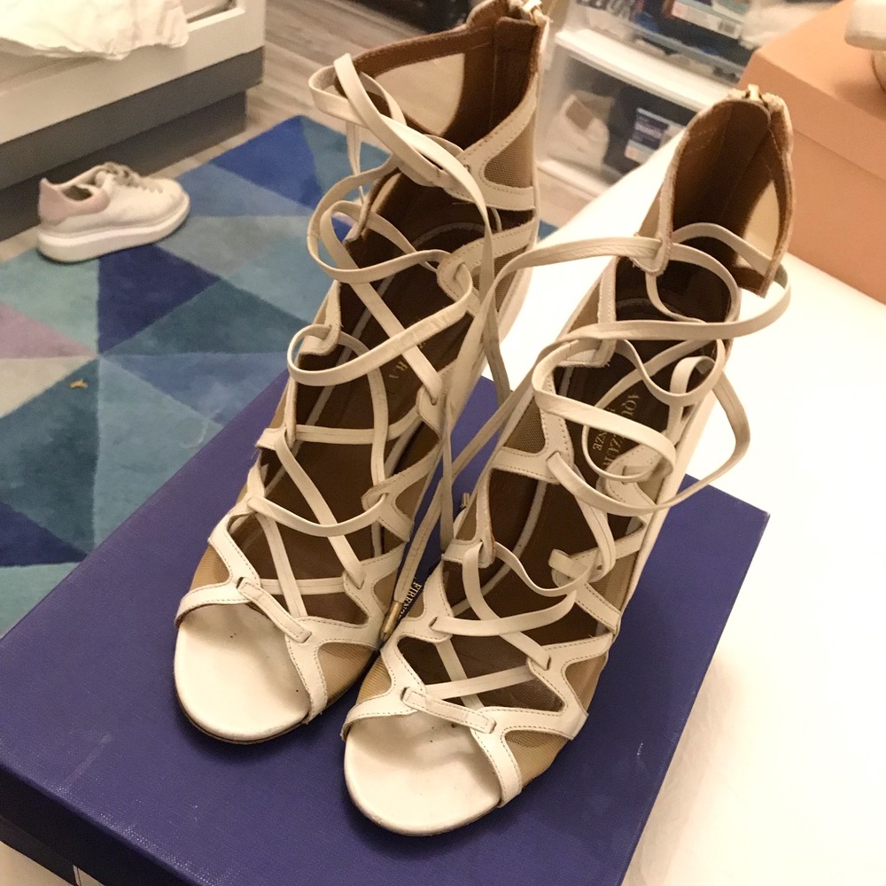 Aquazzura white lace up sandal size 38 (8)